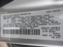 2003 TOYOTA 4RUNNER SR5 SILVER 4.0L AT 2WD Z19539